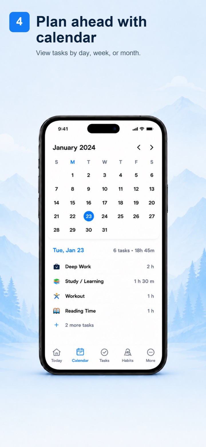 Calendar and schedule views